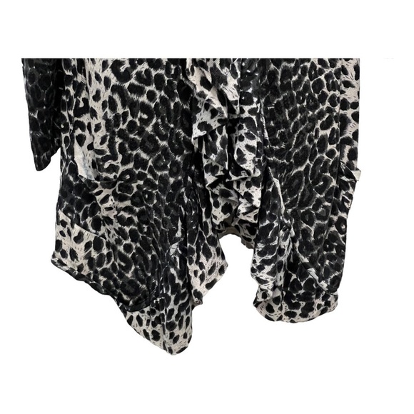 Soft Surroundings Animal Print Ruffled Cardigan Size PS - Picture 5 of 8